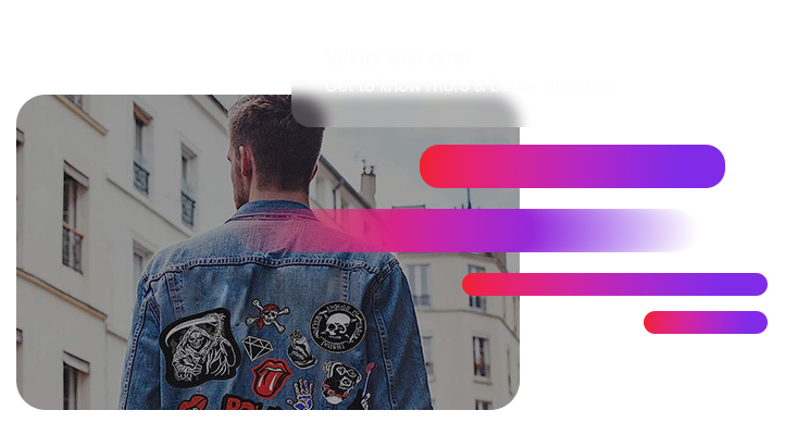 Man with Denim Jacket with Patches